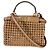 Fendi Cappuccino Mini Peekaboo Iconic Satchel aus geflochtenem Kalbsleder Beige - Ansicht 2