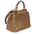 Fendi Cappuccino Mini Peekaboo Iconic Satchel aus geflochtenem Kalbsleder Beige - Ansicht 4