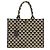 borsa Tote Grande Prada in Jacquard Saffiano Triangolo Symbole Ricamato, Nero e Beige
