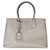 Prada Große Turnlock Twin Tote aus Saffiano-Leder in Hellgrau Braun