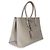 Prada Große Turnlock Twin Tote aus Saffiano-Leder in Hellgrau Braun - Ansicht 2