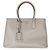 Prada Große Turnlock Twin Tote aus Saffiano-Leder in Hellgrau Braun - Ansicht 7