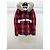 Moncler Red Plaid Wool Down Jacket with Fur Collar Multiple colors