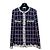 Giacca Chanel in Tweed a Quadri Blu e Rossi Taglia 34 Multicolore
