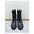 Fendi Combat Chelsea Stiefel Leder Monogramm Schwarz Mehrfarben