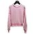 Malha Chanel de lã listrada rosa e branca Tamanho 36 Multicor