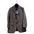 Chaqueta Fendi de lana marrón con estampado logo Multicolor