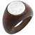 Ring Hermès Anillo de banda de madera y metal Hermes Castaño Plata