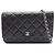 Borsa a tracolla Chanel Matelassé in pelle d'agnello nera Nero