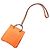 Charm Hermès per borsa in pelle Agneau Milo marrone rosso oro arancio D'oro Arancione