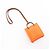 Charm Hermès per borsa in pelle Agneau Milo marrone rosso oro arancio D'oro Arancione - vista 2