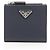 Saffiano Portafoglio bi-fold Prada Triangle Plate Blu navy