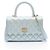 Sac à main Chanel Coco Handle Flap Matelassé Metallic Bleu Métallisé