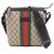 Borsa Messenger Piatta Gucci GG Supreme Web Stripe Nero Multicolore Beige