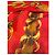 Cambon Chanel Seidentuch Rot mit Goldketten-Print Golden - Ansicht 10