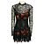 Etro kurzes Cocktailkleid aus Spitze mit schwarzem Multi-Floral-Print