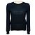 Giambattista Valli Kaschmir-Strickpullover in Marineblau mit Spitzenbesatz