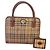 Burberry Nova Check Handtasche mit Lederbesatz Braun Beige