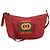 Gucci Rote Leder-Hobo-Schultertasche in Halbmondform mit Logo-Print