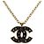 CHANEL COCO Mark Halskette Metall Goldfarben CC