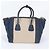 Prada Triangle Logo Leather 2-Way Tote Bag Beige Navy blue - view 3