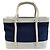 Borsa Tote Burberry Marine Nova Stripe in tela e pelle Blu navy - vista 2