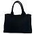 Tote Sac à main Prada Canapa en toile avec logo triangle Noir - vue 3