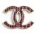 Chanel Coco Mark CC Logo Tweed-Brosche Schwarz Pink Golden