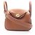 Hermès Bolsa de Ombro Hermes Lindy Mini Gold Marrom