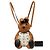 MCM Visetos Logogram Rabbit Doll Rucksack Braun Weiß - Ansicht 7