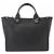 Borsa Chanel Deauville MM 2-way Chain Tote Nero - vista 3