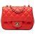 Chanel Orange Mini Square Classic Lambskin Single Flap Rot