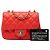Chanel Orange Mini Square Classic Lambskin Single Flap Rot - Ansicht 7
