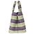 Borsa Tote Prada Small in tela Canapa a righe viola con logo Porpora - vista 13