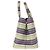 Borsa Tote Prada Small in tela Canapa a righe viola con logo Porpora - vista 14