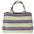 Borsa Tote Prada Small in tela Canapa a righe viola con logo Porpora - vista 2