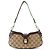 Gucci Mini GG Canvas Web Moon Side Schultertasche Beige