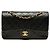 Chanel Black Medium Classic Lambskin Double Flap Noir