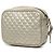 Gucci Silver Mini Quilted Metallic Calfskin Web Trapuntata Crossbody Argento - vista 2