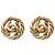 Orecchini a clip rotondi intrecciati Chanel Gold CC placcati oro D'oro