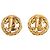 Orecchini a clip rotondi intrecciati Chanel Gold CC placcati oro D'oro - vista 2