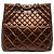 Borsa Chanel Reissue 2.55 in pelle di vitello invecchiata metallizzata matelassé marrone Bronzo