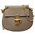 Chloé Mini Borsa a Tracolla Drew in Pelle di Agnello Martellata Marrone Taupe