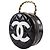 Chanel CC runde Vanity Bag aus schwarzem Lackleder gesteppt - Ansicht 15