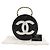 Chanel CC runde Vanity Bag aus schwarzem Lackleder gesteppt - Ansicht 16