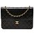 Chanel Black Medium CC Quilted Lambskin Single Flap Schwarz