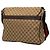 Bolsa Messenger com Aba Gucci em Lona GG Bege e Web - vista 2
