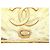 Spilla Chanel con placca logo in pelle e placcata oro D'oro - vista 6