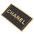 Spilla Chanel con placca logo in pelle e placcata oro D'oro - vista 8