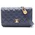 Bolsa de Ombro Chanel Matelassé Azul marinho